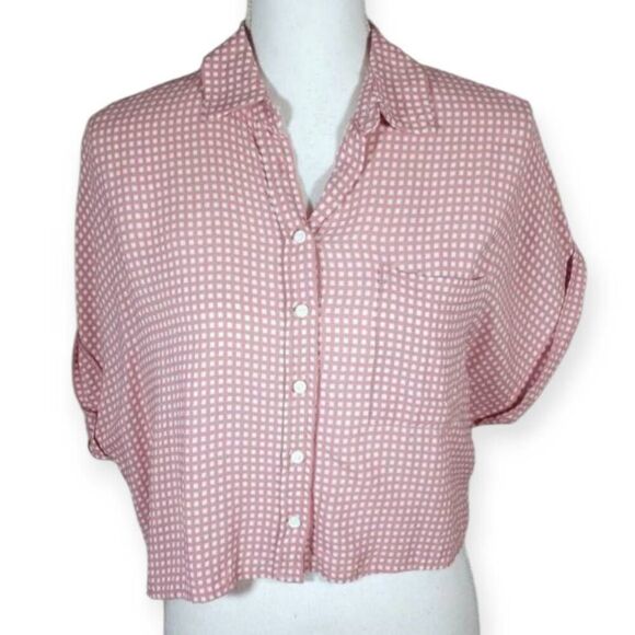 FOREVER 21 PINK GINGHAM CROPTOP SZ.S EUC. - Picture 2 of 6
